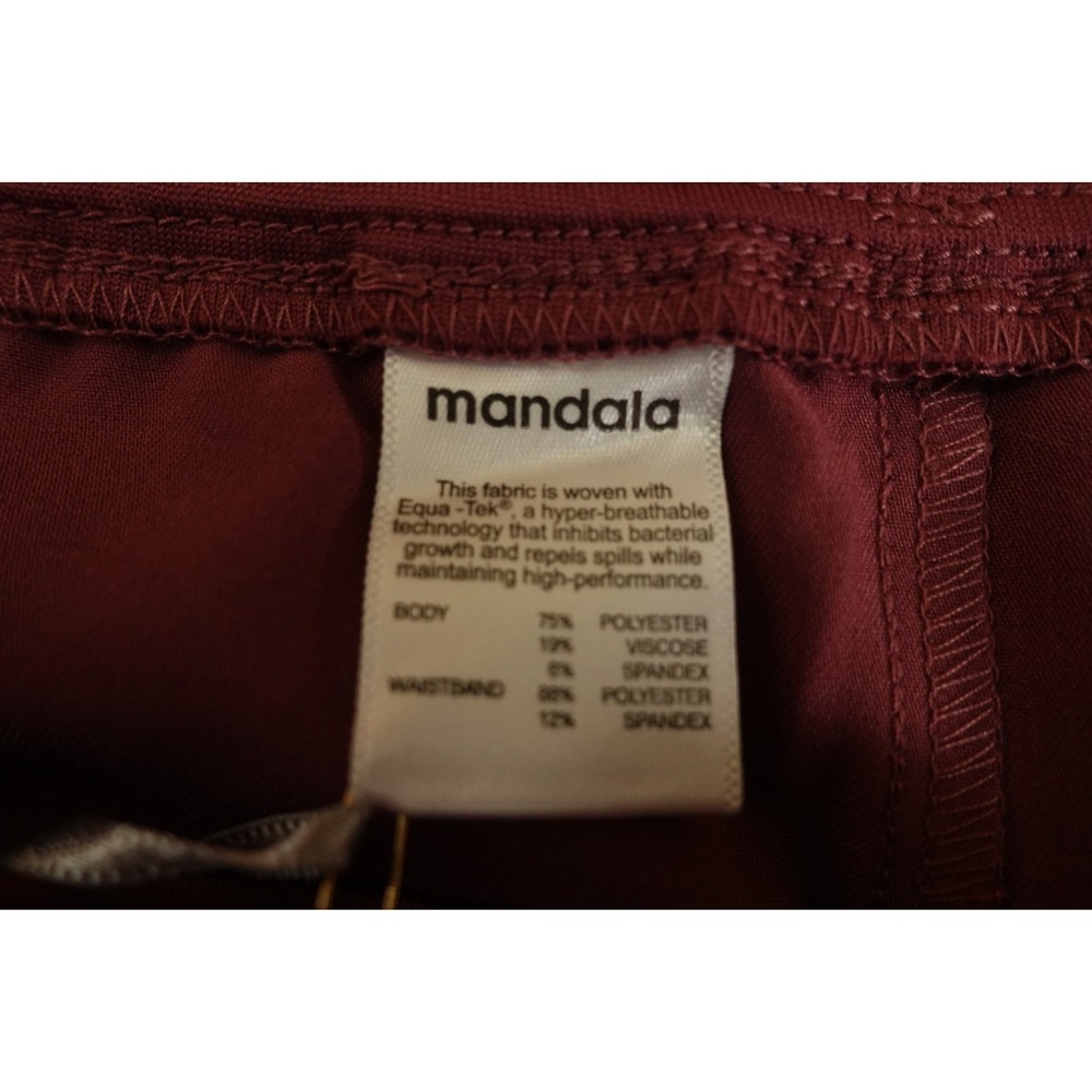 Mandala Womens Size Small Deep Mauve Drawstring Split Hem Cargo Scrub Pants NWT - Picture 6 of 11